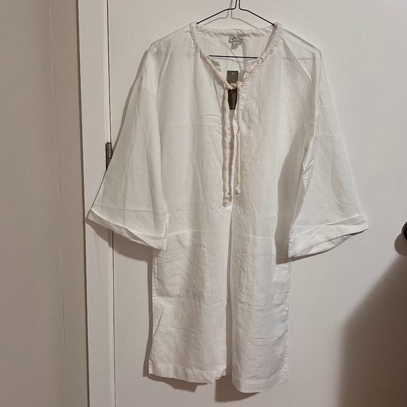 J.Crew - Cotton-linen V-neck beach tunic (Size XXS) - Picture 5 of 7